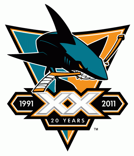 San Jose Sharks 2011 Anniversary Logo v2 iron on heat transfer